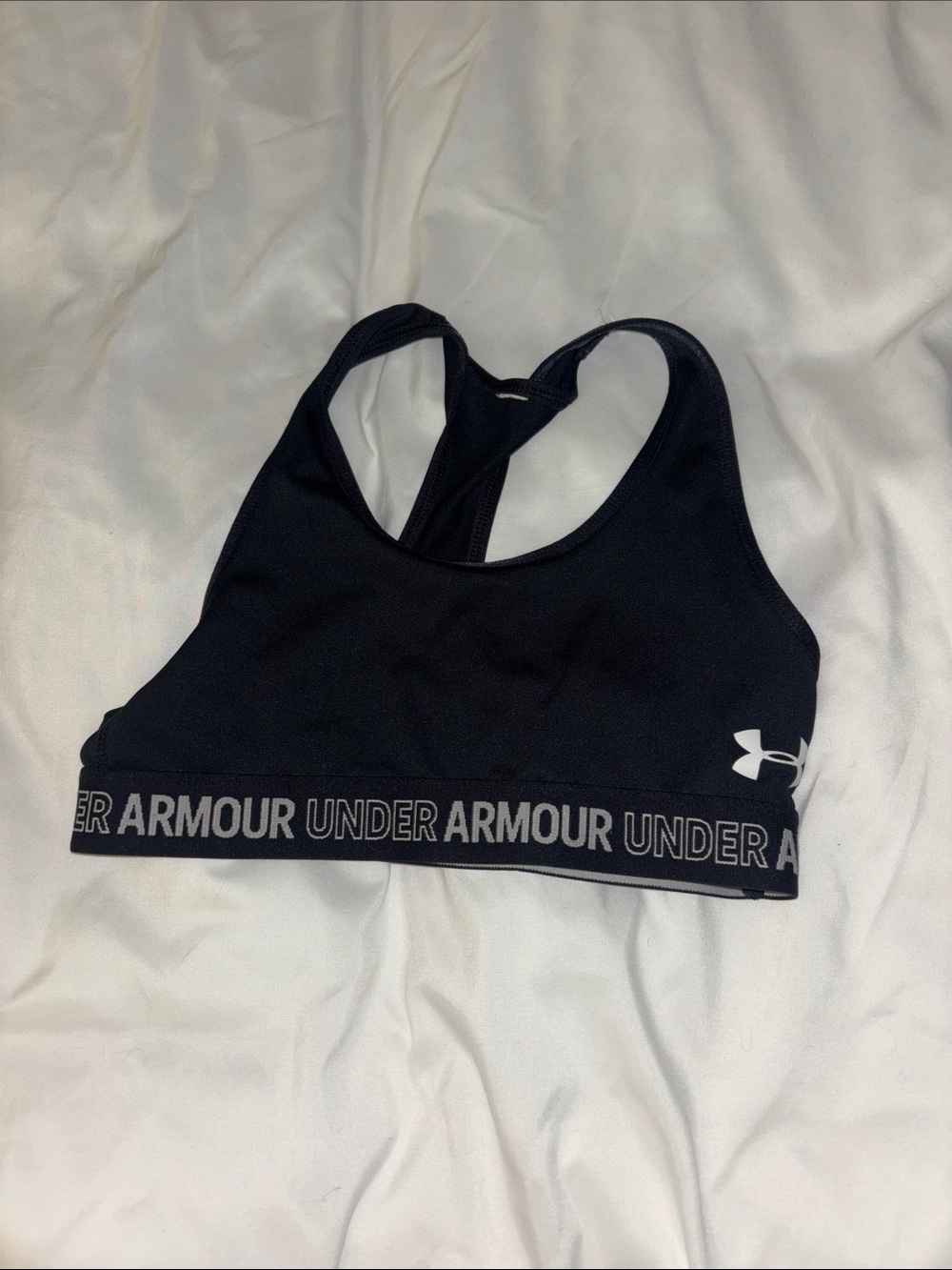 Under Armour Black Racerback Sports Bra with Logo Band